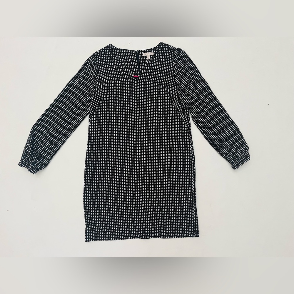 Lila Rose Women's Long Sleeve Dress Size 2 Black And White V Neck